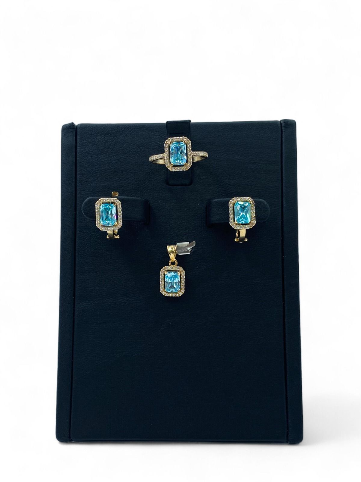 Baget Aquamarin ve pırlantalı set
