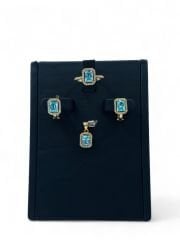 Baget Aquamarin ve pırlantalı set