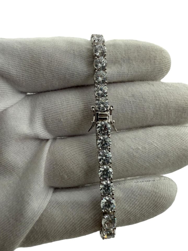 5mm 18CT Mozanit su yolu Bileklik