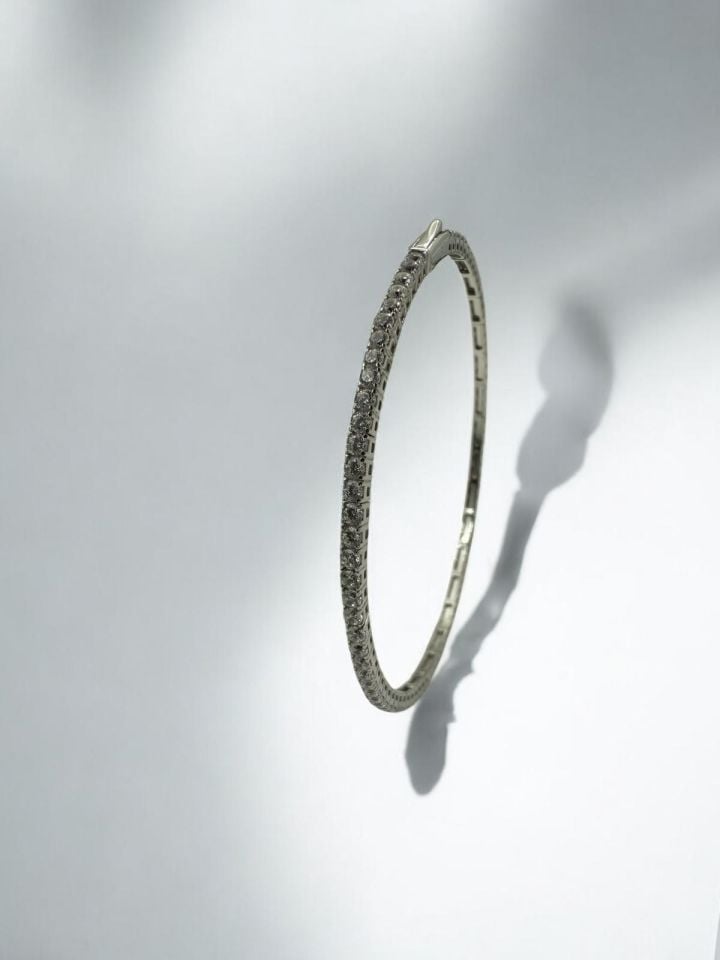 2.3mm 3.5ct Mozanit pırlanta kelepçe