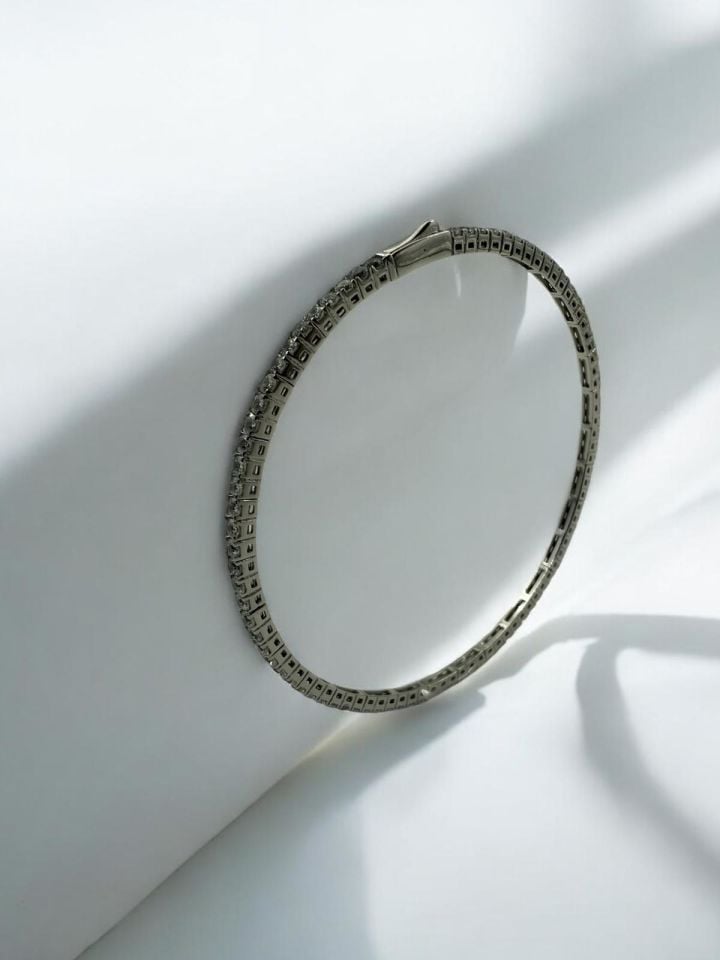 2.3mm 3.5ct Mozanit pırlanta kelepçe