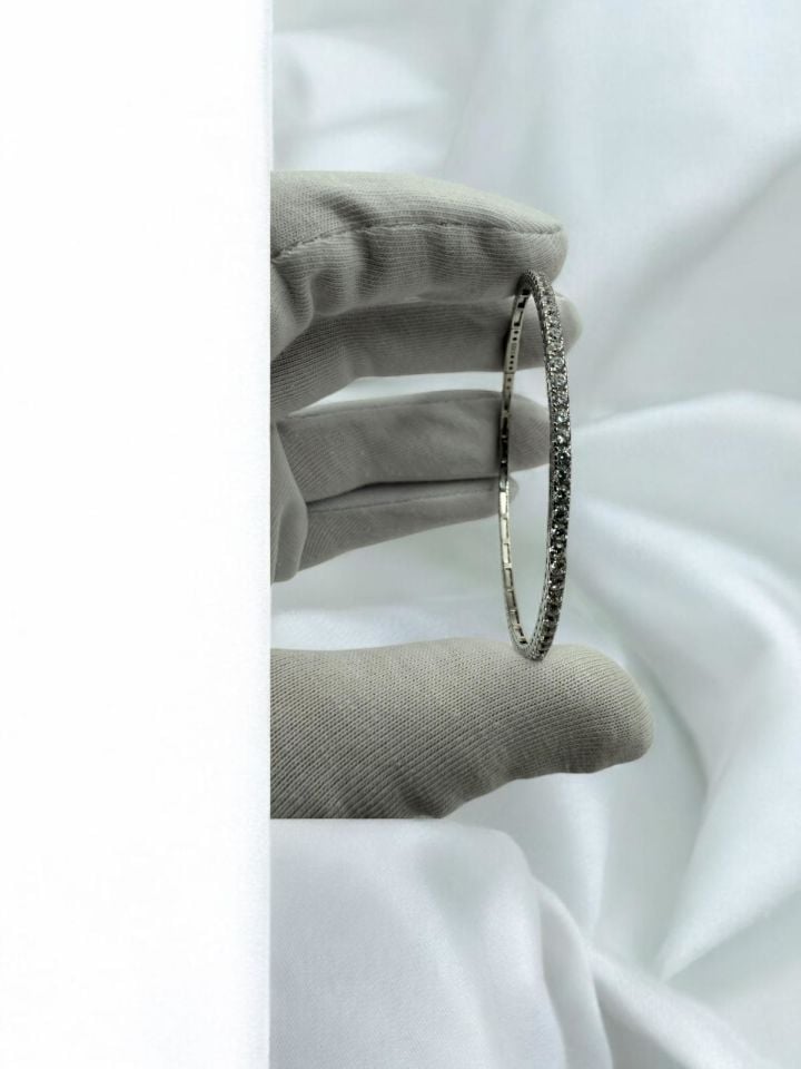 2.3mm 3.5ct Mozanit pırlanta kelepçe