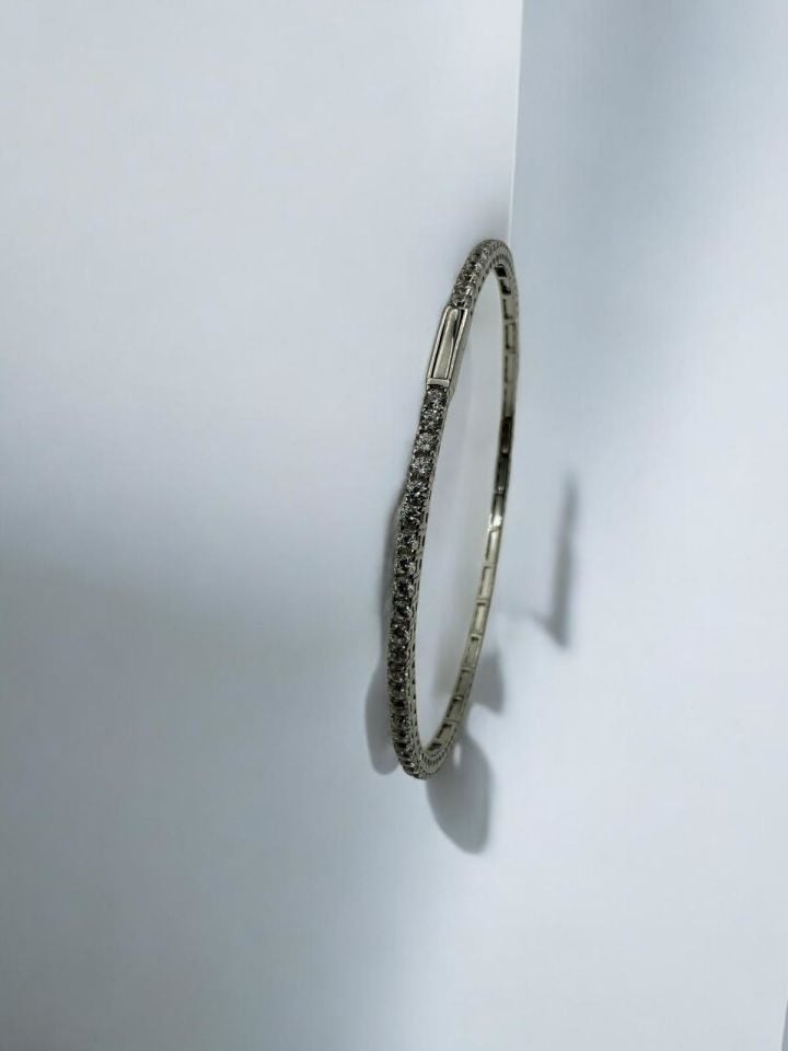 2.3mm 3.5ct Mozanit pırlanta kelepçe