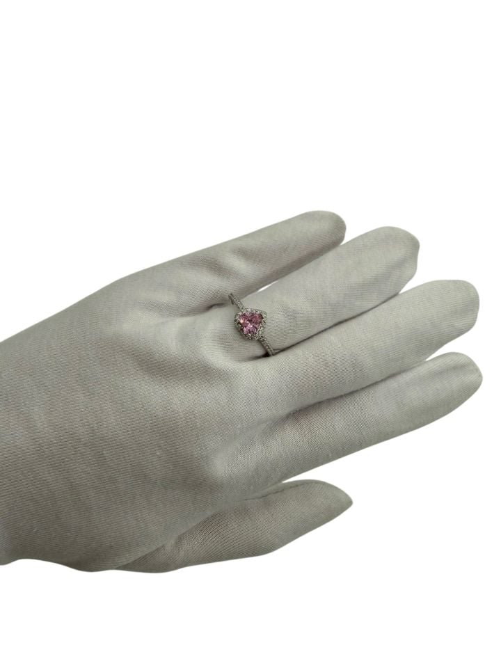Kalpli Pembe kuvars taşlı yüzük