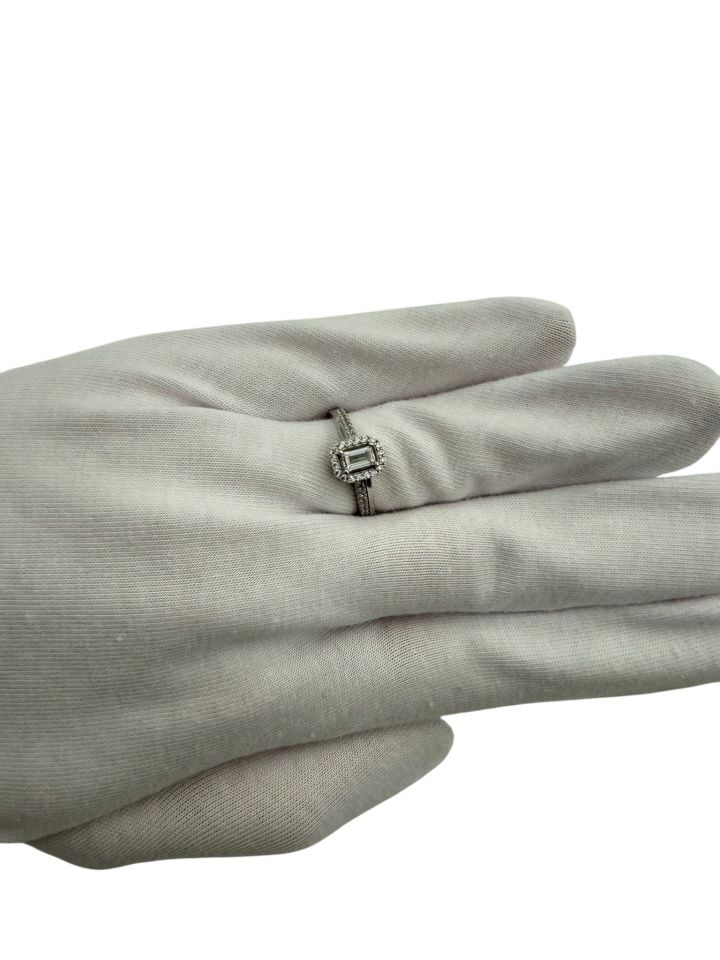 0.50ct Baget kesim Mozanit pırlanta yüzük