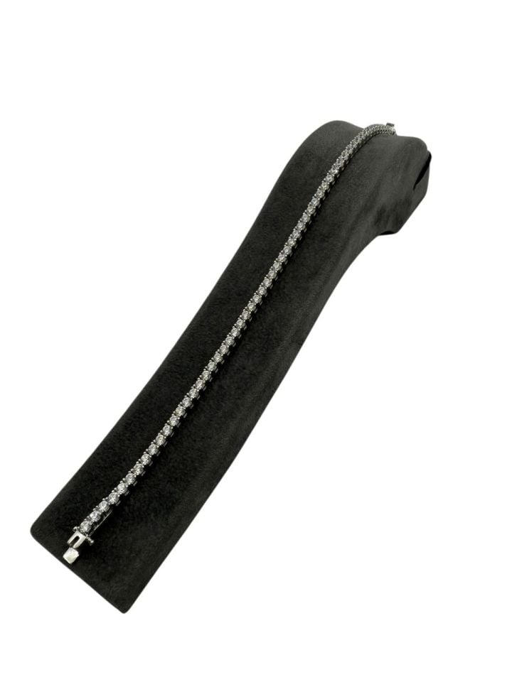 2.5mm 4ct Mozanit su yolu bileklik 14 AYAR ALTIN